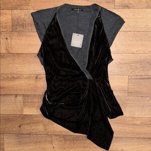 Nanette Lepore Size 8 Two Timing Top In Color Smoke NWT Silk Wool Rayon Blend